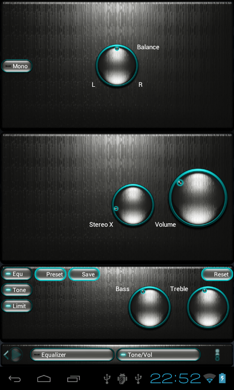 Poweramp skin STEEL TURQUOISE Screen 3