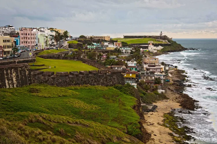 West of San Cristóbal along the coastline is the neighborhood of La Perla in Old San Juan, Puerto Rico. It's part of the area's UNESCO World Heritage Site.  