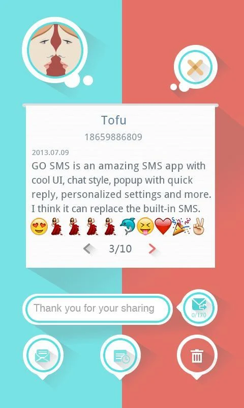 GO SMS Pro Emoji Plugin - screenshot