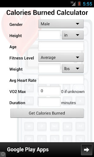 Calories Burned Calculator