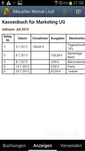 Kassenbuch Demo