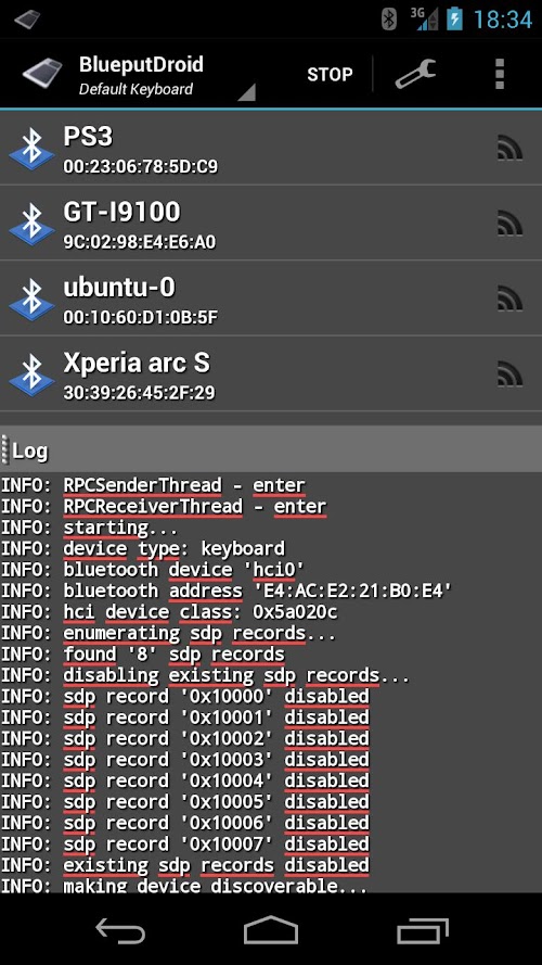 Android application BlueputDroidPro screenshort