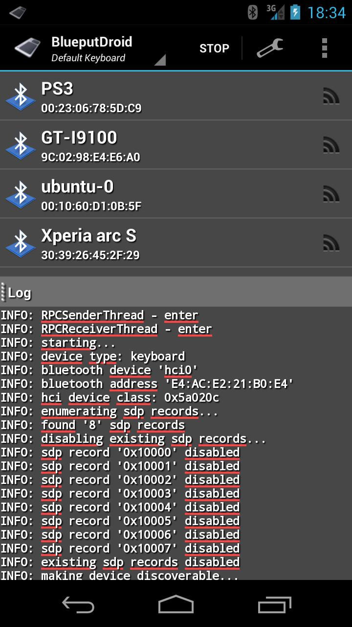 BlueputDroidPro Screen 1