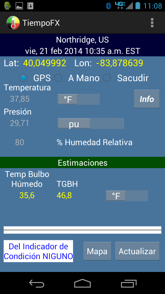 Android application WeatherFX screenshort