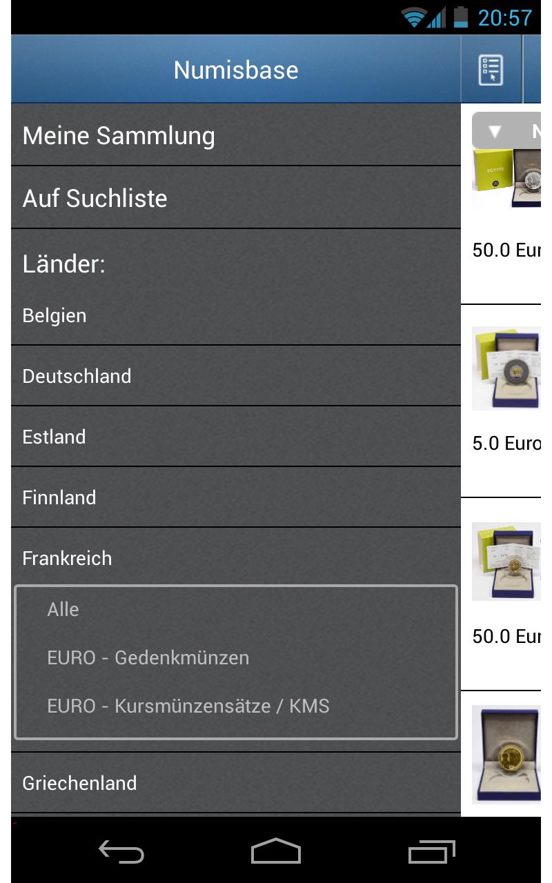 Numisbase Euro Coin Database Screen 2