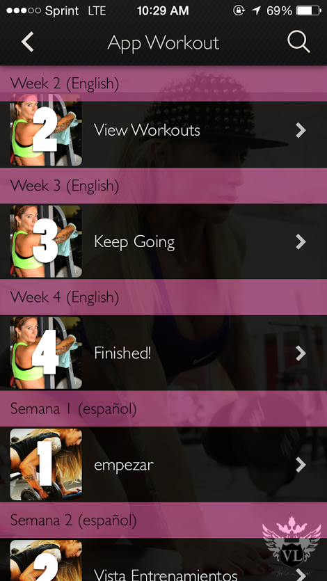 Victoria Lomba Fitness App Screen 3