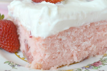 Strawberry Sheet Cake with Lemon Frosting