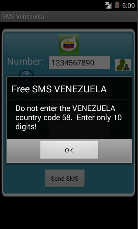 Free SMS Venezuela Screen 2