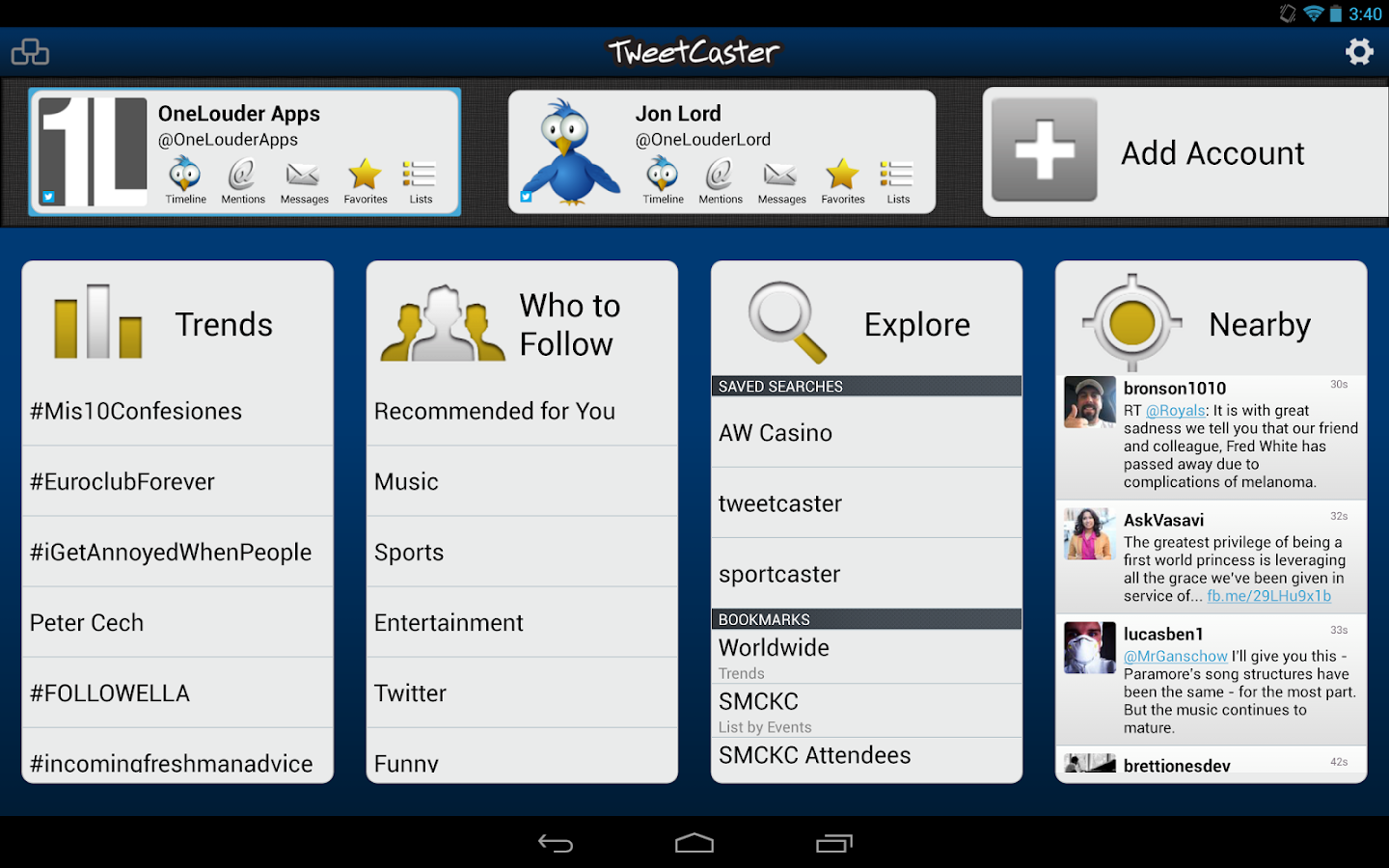 TweetCaster Pro for Twitter - screenshot
