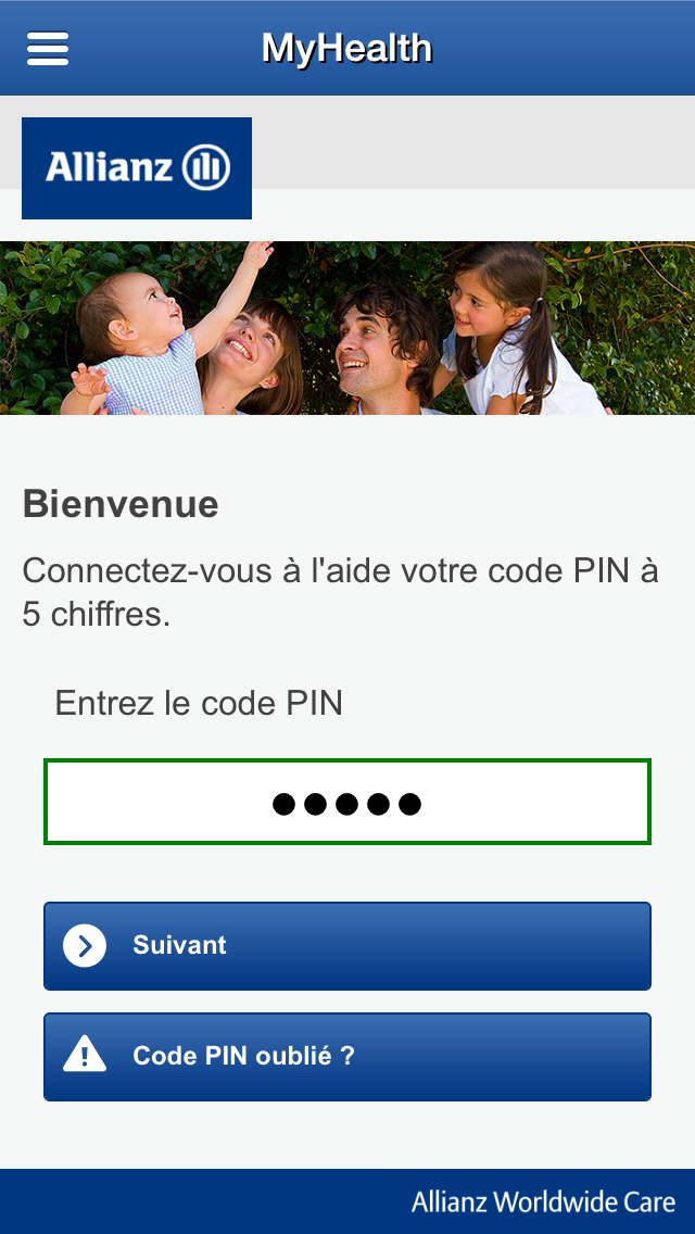 Android application Allianz MyHealth screenshort