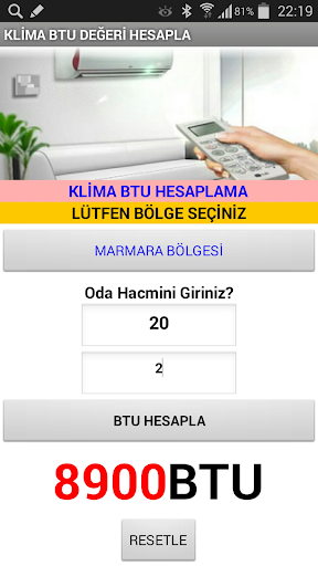 【免費商業App】Klima BTU Değeri Hesaplama-APP點子