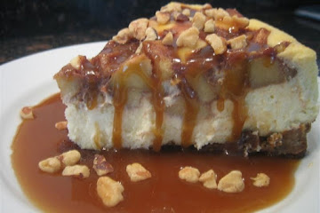 Spiced Apple Cheesecake with Rum Caramel Sauce