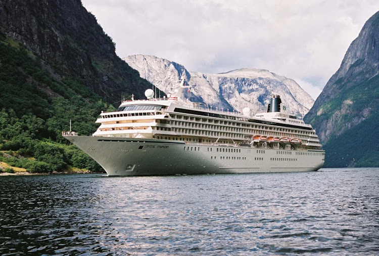 Crystal Symphony sails through the lovely fjords of Norway.