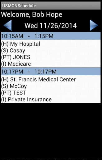 USMON Schedule