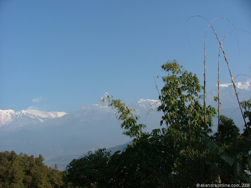 A beautiful picture of the Fishtail range (himalayas) from Pokhara in Nepal