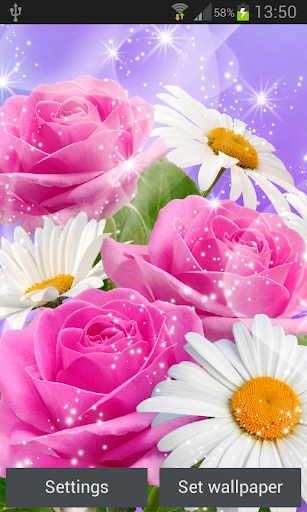 Glitter Flowers Live Wallpaper