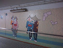 鶴岡駅地下道壁画