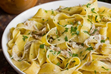Pasta Recipe: Creamy Braised Chicken with Pappardelle