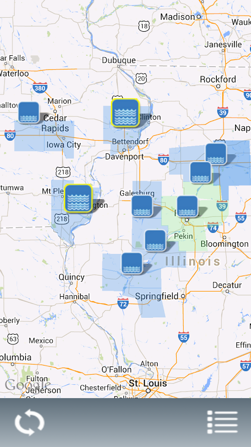 Android application FLOOD Tracker screenshort