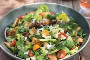 Fattoush Salad with Ricotta Salata Cheese