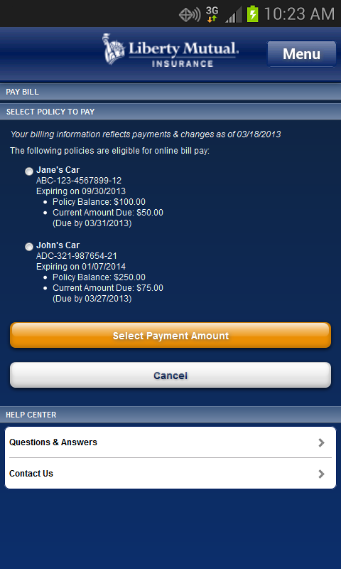 Liberty Mutual Mobile - screenshot