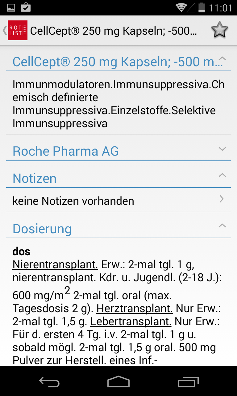 ROTE LISTE® Medikamente Screen 2
