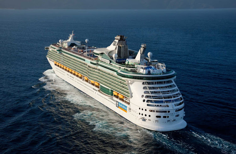Royal Caribbean's Freedom of the Seas sails to her next destination in the Caribbean.
