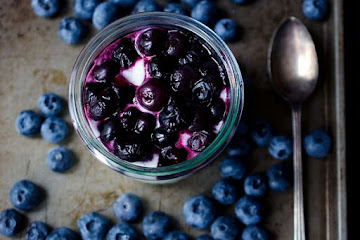 Goat Cheese Mousse with Roasted Blueberries