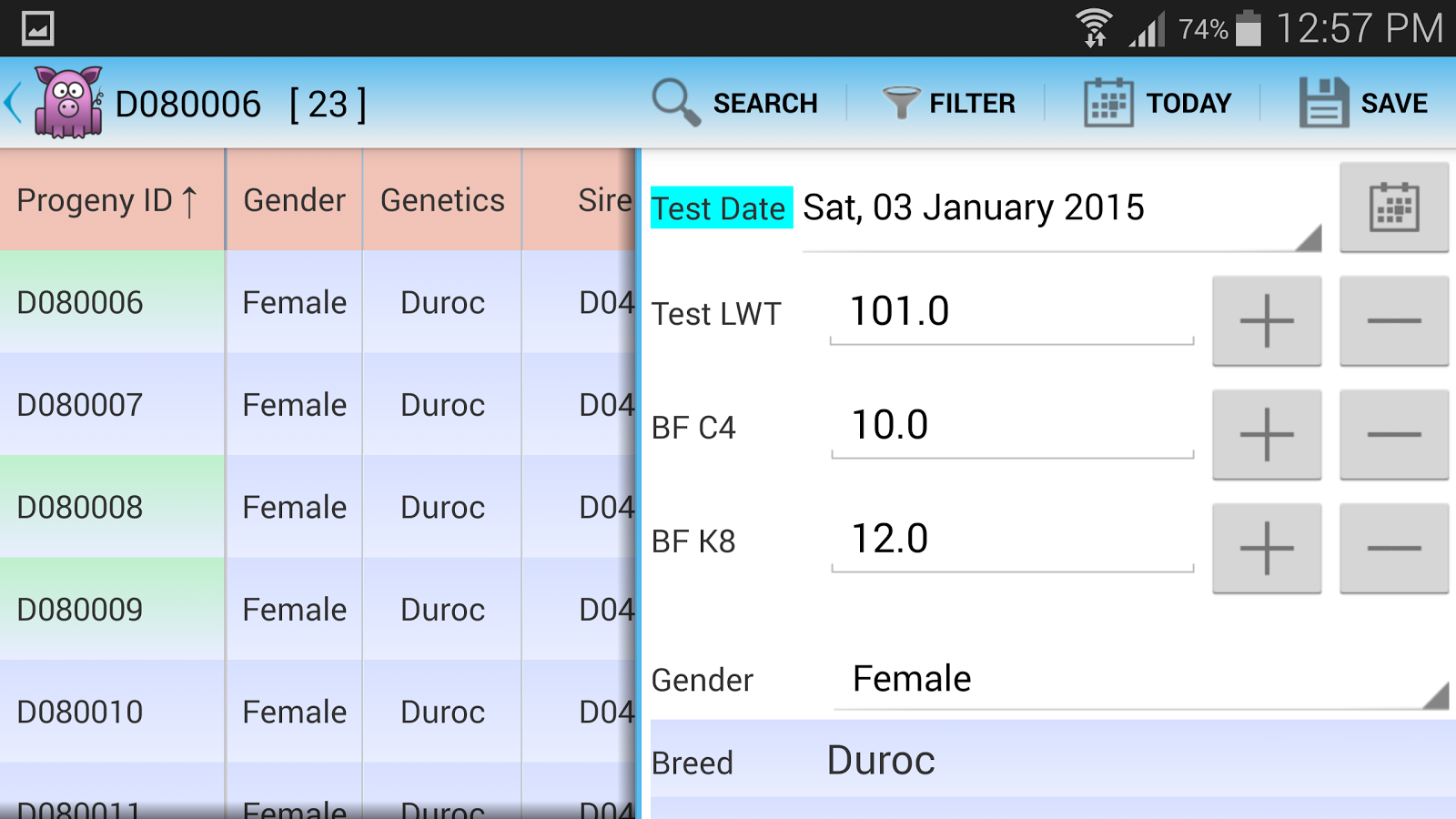 Dairy record keeping software