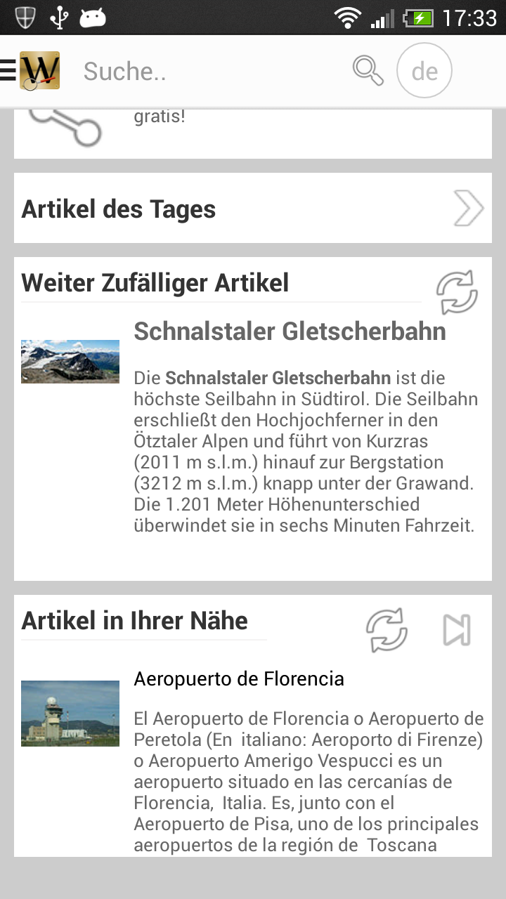 Android application Wiki Encyclopedia Gold screenshort