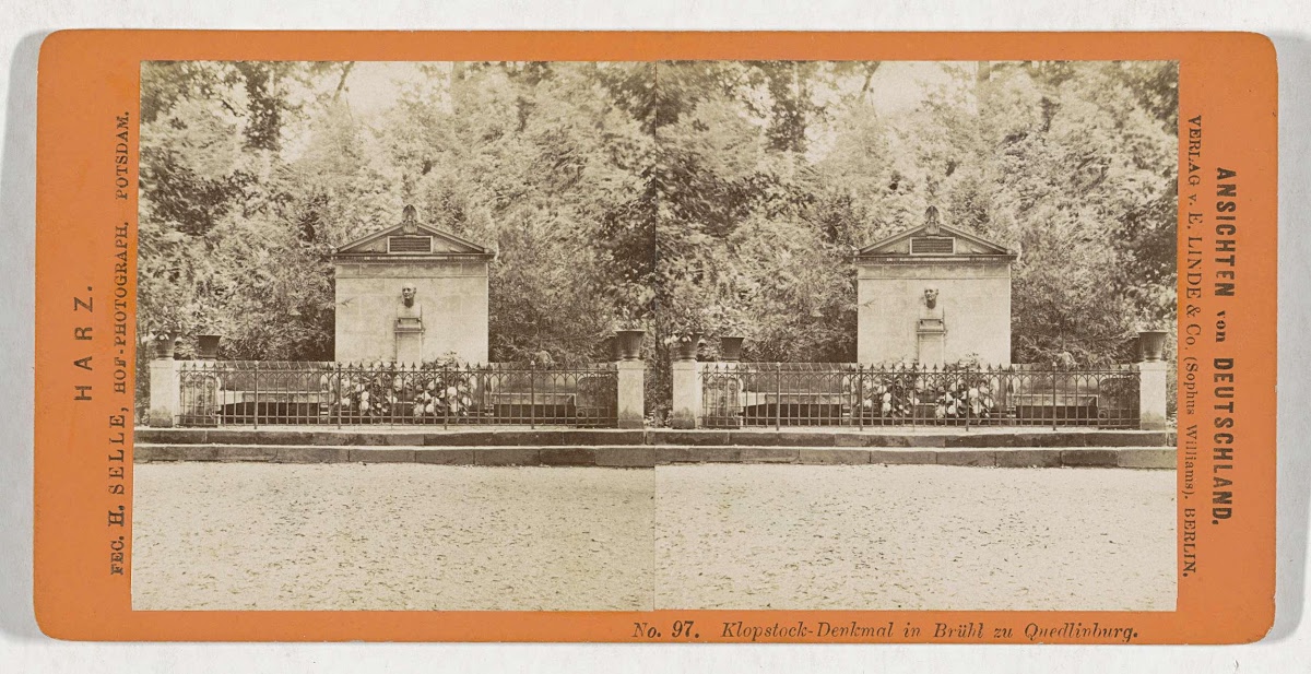 Klopstock Denkmal In Bruhl Zu Quedlinburg H Selle Sophus Williams E Linde Co Google Arts Culture