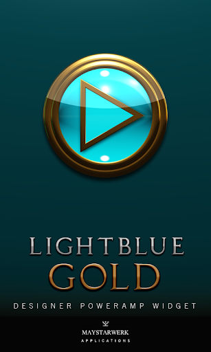 Poweramp Widget Lightblue Gold