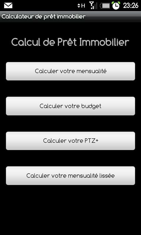 Android application Calculateur de Prêt Immobilier screenshort