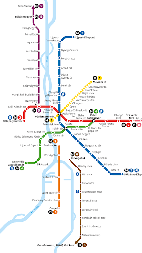 부다페스트 지하철 노선도