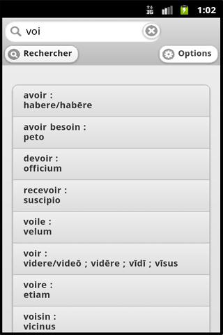 Android application Traducteur FR-LATIN offline screenshort