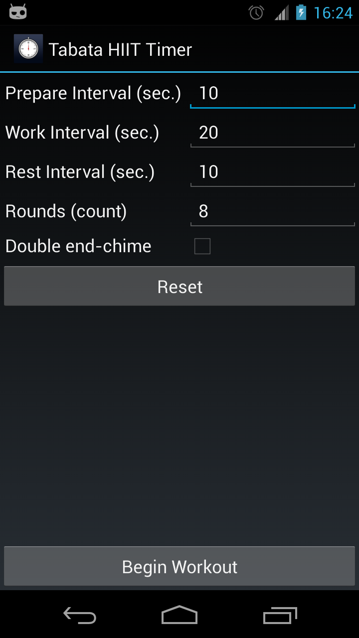 Tabata HIIT Timer (Ad free) Screen 1