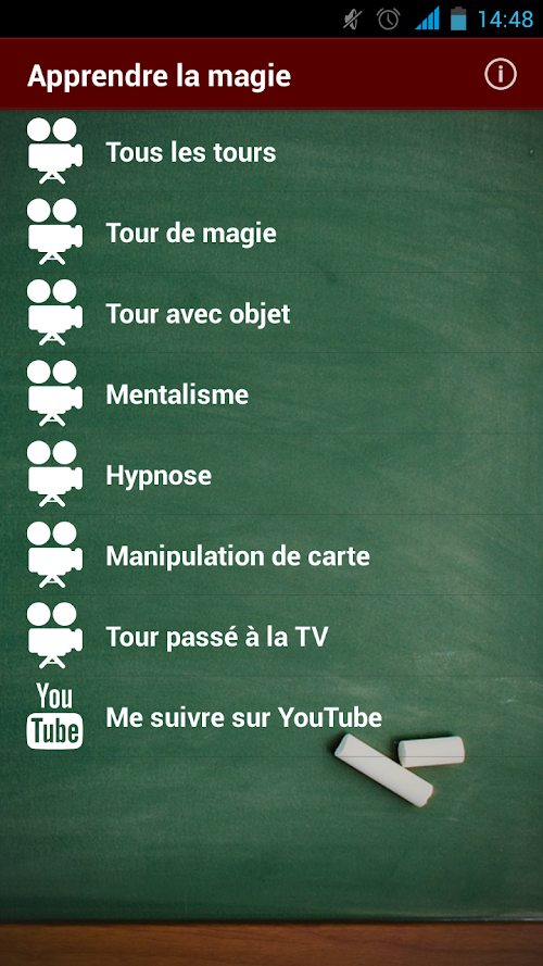 Android application Apprendre la magie ! screenshort