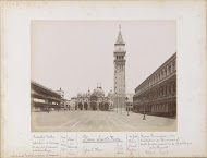 Gezicht op het San Marcoplein, de Campanile, de basiliek van San Marco en het Dogepaleis in Venetië