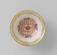 Kop, veelkleurig beschilderd met chinoiserieën en het wapen van de Venetiaanse familie Morosini