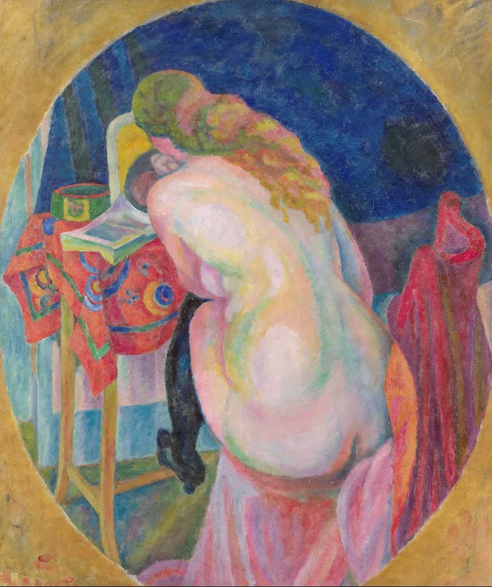 French Artist Abstract Female Nude Art Femme Nue Lisant Robert Delaunay