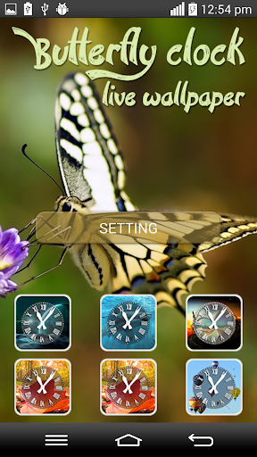 Butterfly Clock Live wallpaper