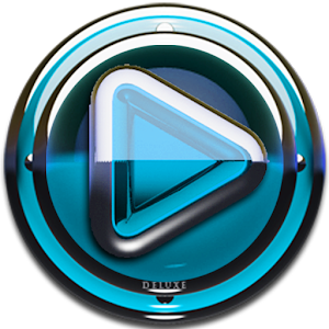 Poweramp skin Light Blue Glas logo