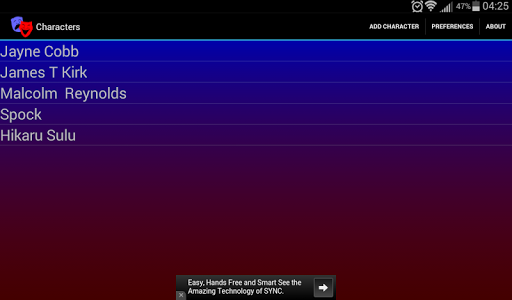 【免費生產應用App】Characters (Ad Supported)-APP點子