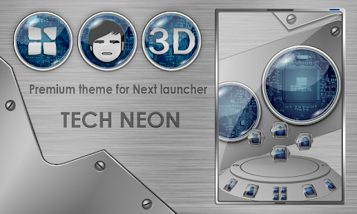 Next launcher theme TechNeon