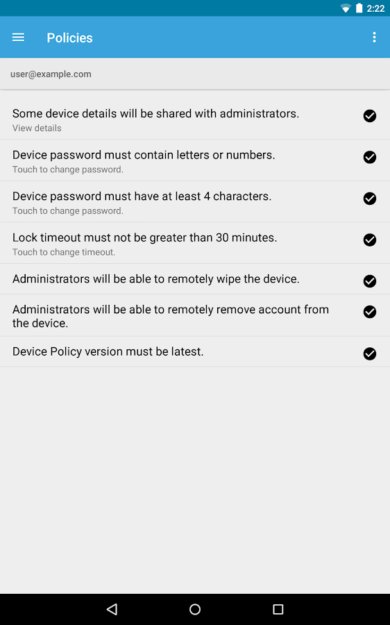   Google Apps Device Policy- 스크린샷 