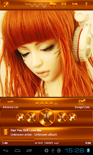 Poweramp skin 橙色金属