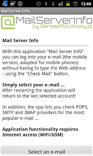 Mail Server Info e-mail info