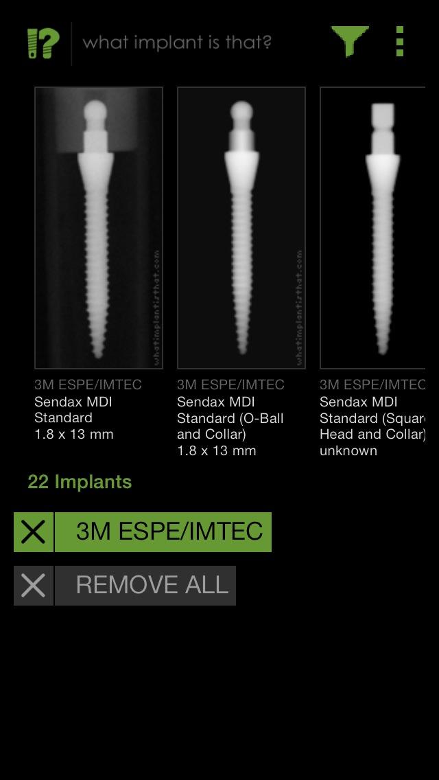 What Implant Is That? Screen 1