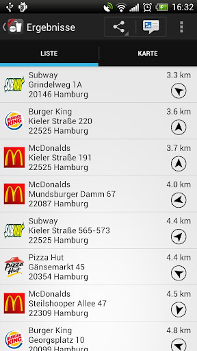Fast Food Restaurant Finder