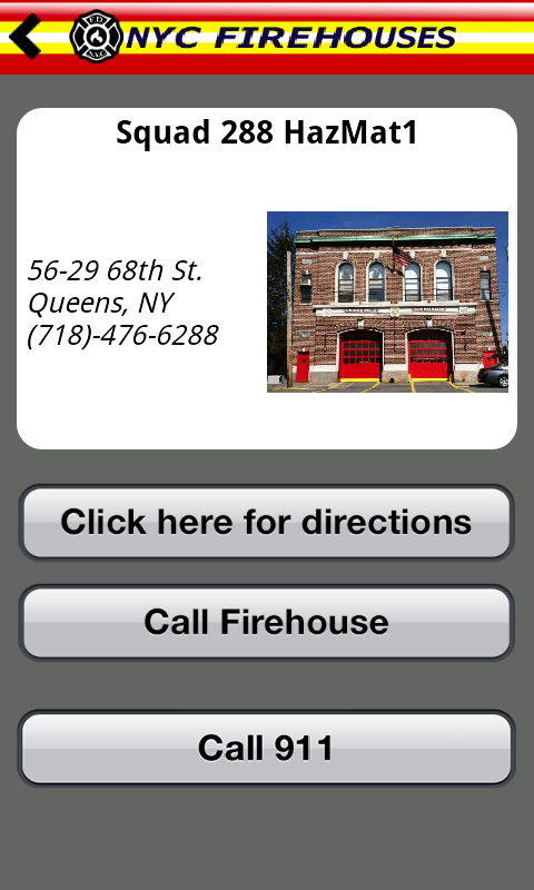 Android application FDNY Firehouses screenshort